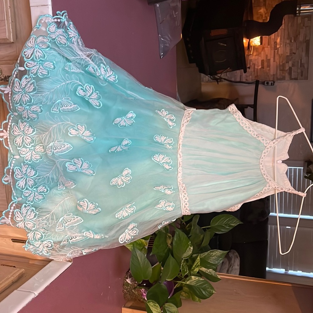 Blue Butterfly Childs Dress